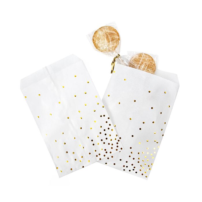 Paper Bags White with Gold Dots 12,7x20,3 cm (100 pieces) [GPB58GD]