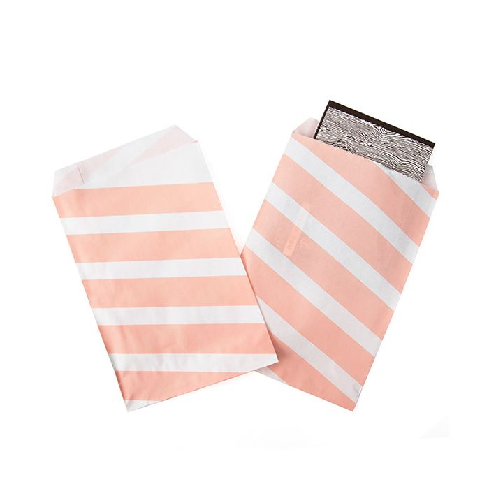 Paper Bags White with Pink Stripes 12,7x20,3 cm (100 pieces) [GPB58PS]