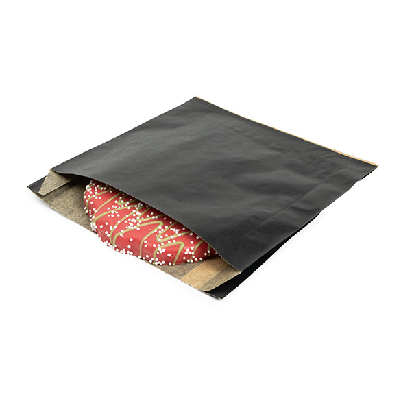 Black Grease Resistant Bags 15,2x2,9x16,5cm (100 pcs) [GPB5B]
