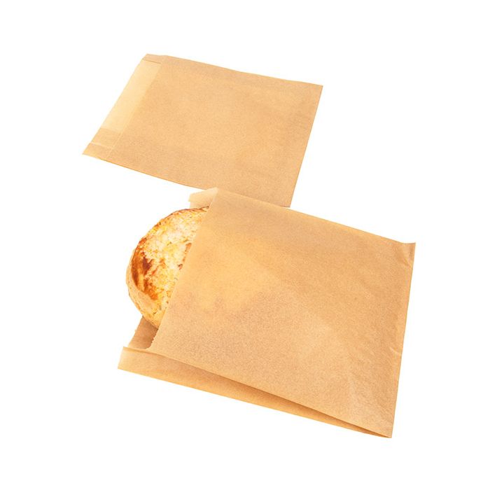 Greaseproof Bags Kraft 15,2x2,9x16,5cm (100 Pieces) [GPB5K]
