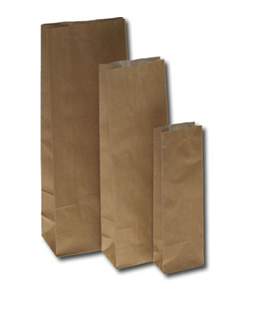 Block Bottom Bags Kraft Brown 6x3.3x17cm grease-proof lined 60 + 40 g/m² (100 pieces) [PABB617]