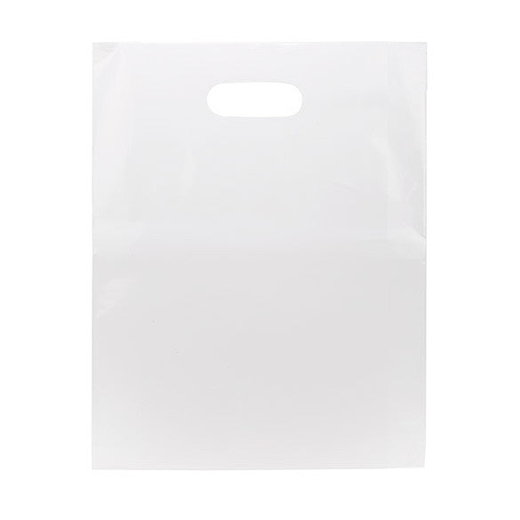 Plastic Carrier Bags White 30.5x38.1cm PE 60 micron (100 pieces) [H1215WT1]