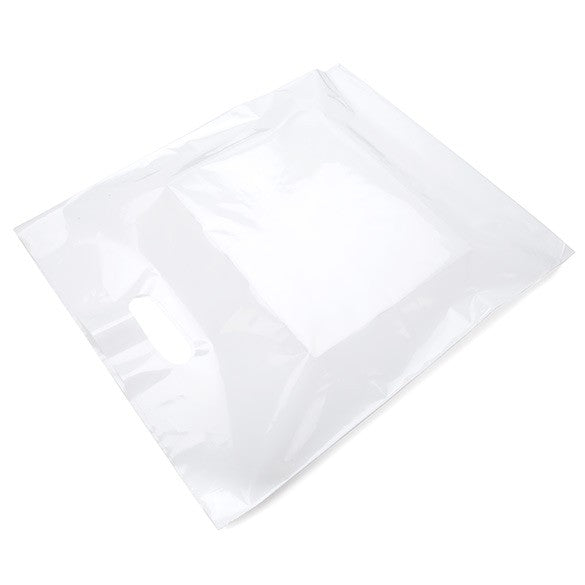 Plastic Carrier Bags White 38.1x45.7cm 60 micron LDPE (100 pieces) [H1518WT1]