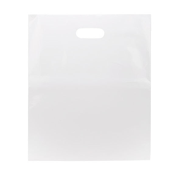 Plastic Carrier Bags White 38.1x45.7cm 60 micron LDPE (100 pieces) [H1518WT1]