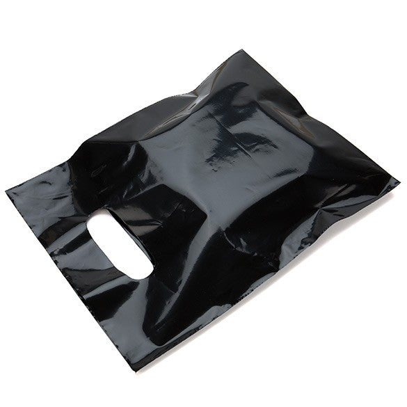 Plastic Carrier Bags Black 22.9x30.5cm 60 micron LDPE (100 pieces) [H912BK1]