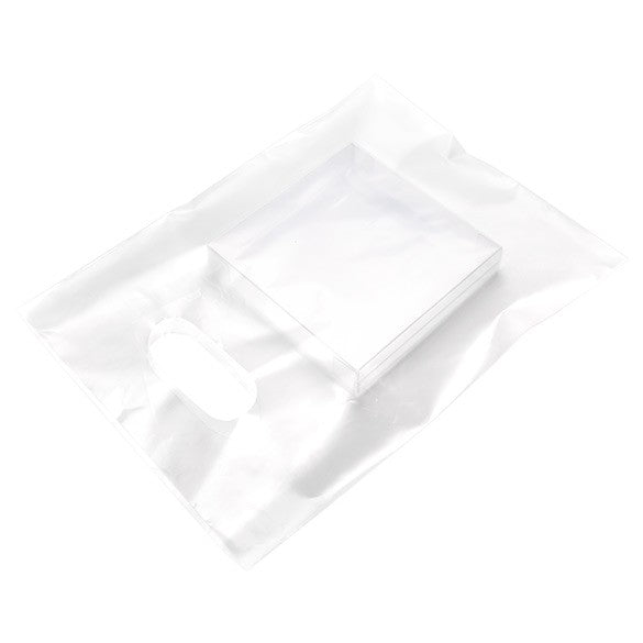 Plastic Carrier Bags Frost 22.9x30.5cm 60 micron LDPE (100 pieces) [H912FT1]