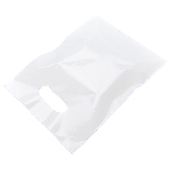 Plastic Carrier Bags White 23.9x30.5cm 60 micron LDPE (100 pieces) [H912WT1]