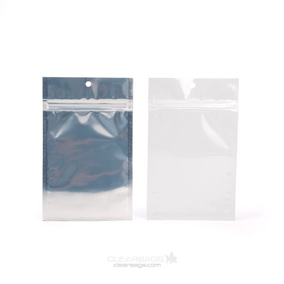 Grip Seal Bags Transparent/White 7.5x11.5cm (100 pieces) [HZBB3CW]