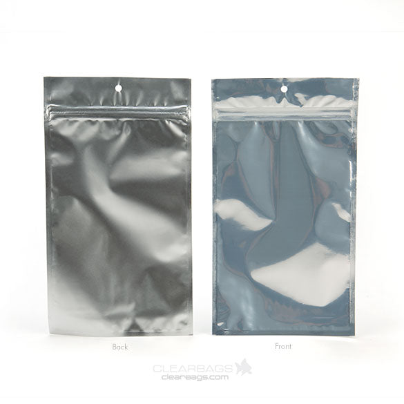 Grip Seal Bags Transparent/Silver 12.5x21cm (100 pieces) [HZBB6S]