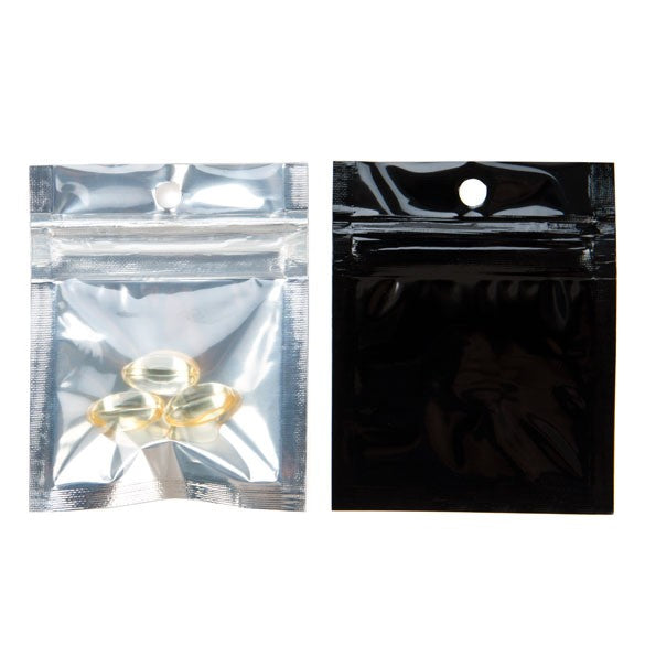 Grip Seal Bags Transparent/Black 5x5cm (100 pieces) [HZBB9CB]