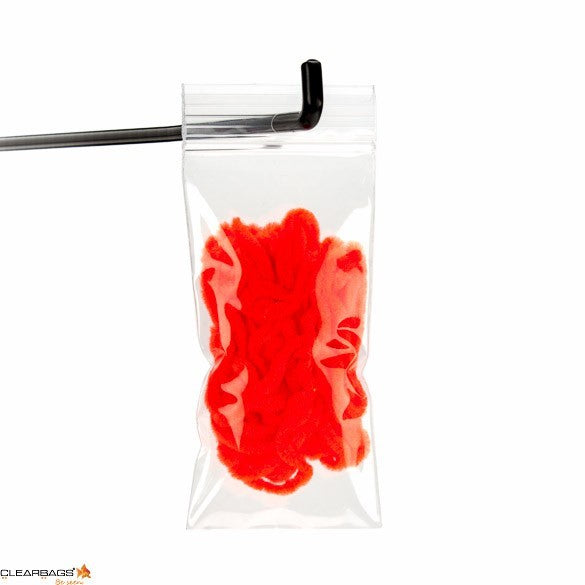 Grip Seal Bags with Hang hole 5x10cm Crystal Clear PP 50 micron (100 pieces) [ZR24]