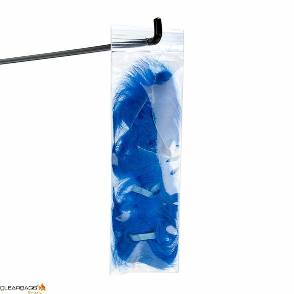 Grip Seal Bags with Hang hole 5x15cm Crystal Clear PP 50 micron (100 pieces) [ZR26]