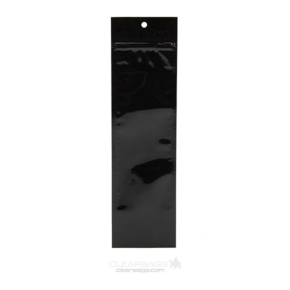 Grip Seal Bags Black 6.5x23cm Metallised (100 pieces) [HZBB1MB]