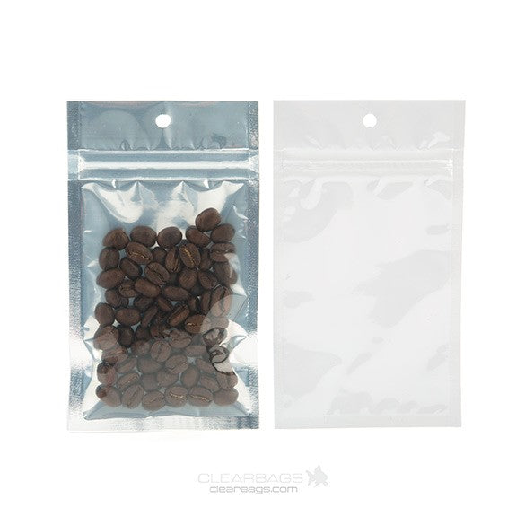 Grip Seal Bags Transparent/White 7.5x11.5cm (100 pieces) [HZBB3CW]