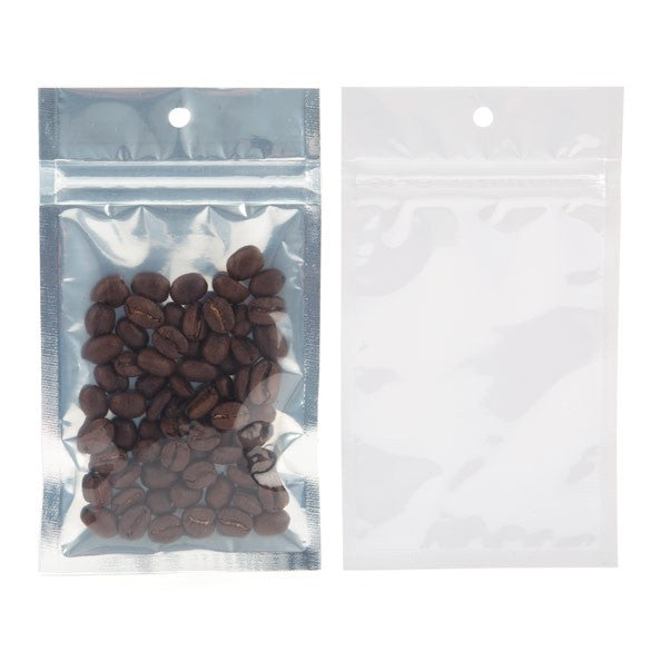 Grip Seal Bags Transparent/White 7.5x11.5cm (100 pieces) [HZBB3CW]