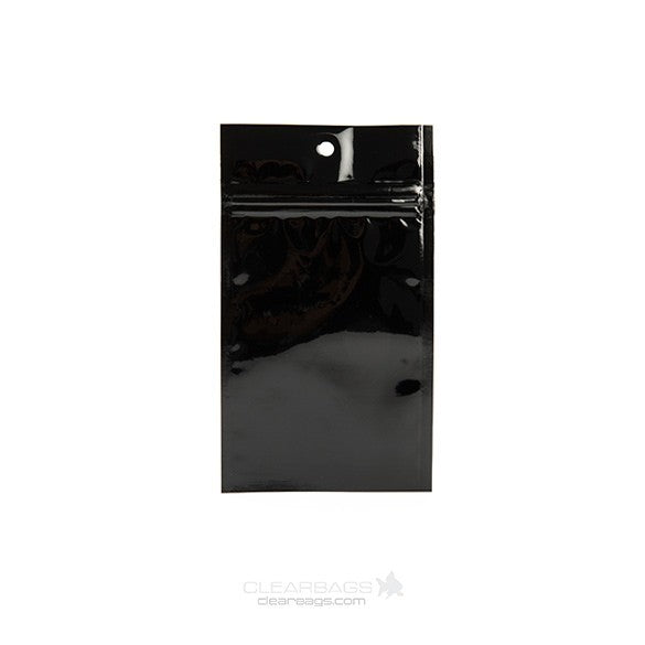 Grip Seal Bags Black 7.5x11.5cm Metallised (100 pieces) [HZBB3MB]