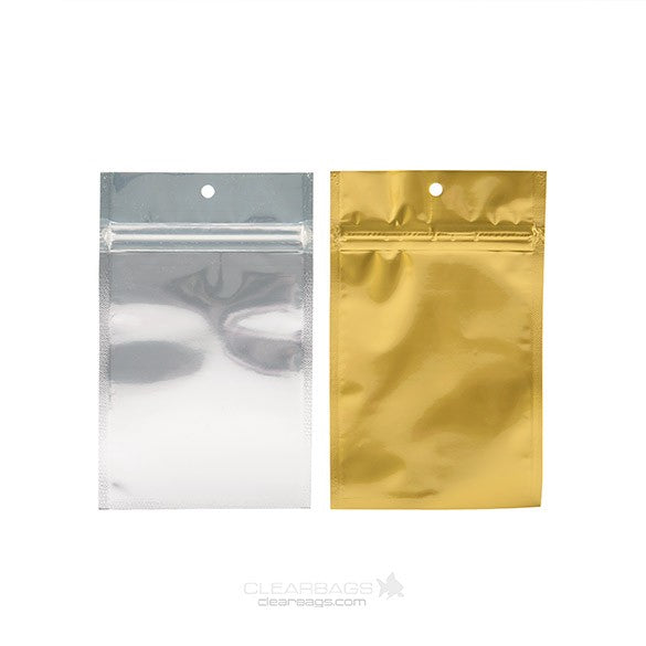 Grip Seal Bags Transparent/Gold 9x12.5cm (100 pieces) [HZBB4CG]
