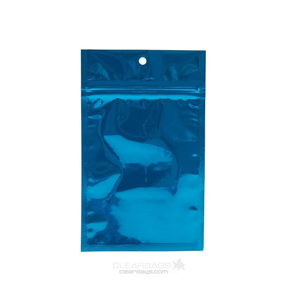 Grip Seal Bags Blue 9x12.5cm Metallised (100 pieces) [HZBB4MBL]