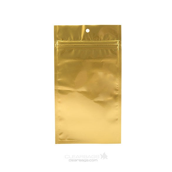 Grip Seal Bags Gold 10x16.5cm Metallised (100 pieces) [HZBB5MG]