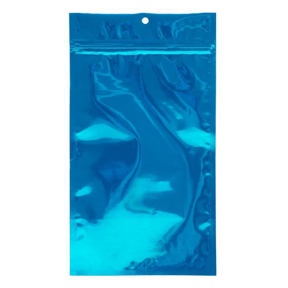 Grip Seal Bags Blue 12.5x21cm Metallised (100 pieces) [HZBB6MBL]
