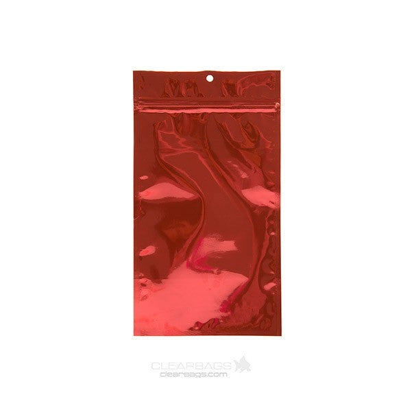 Grip Seal Bags Red 10x16.5cm Metallised (100 pieces) [HZBB5MR]