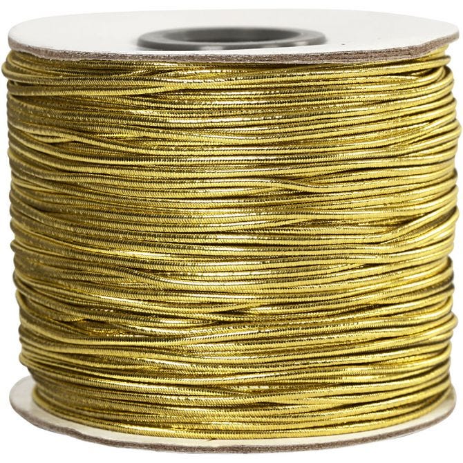 Elastic Beading Cord, thickness 1 mm, gold, 100m