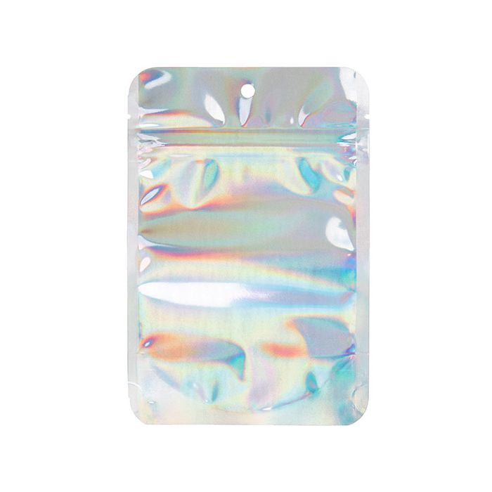 Stand Up Pouches Iridescent/Holographic 10,2x6x15,2cm With Hanghole (25 Pieces) [ZBGH2]