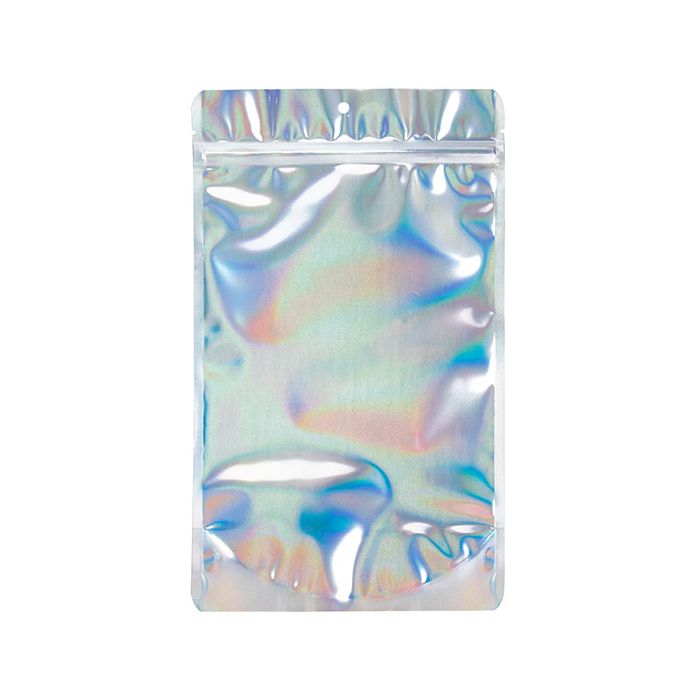 Stand Up Pouches holographic 17,1x8,9x28,6cm With Hanghole (25 Pieces) [ZBGH4]