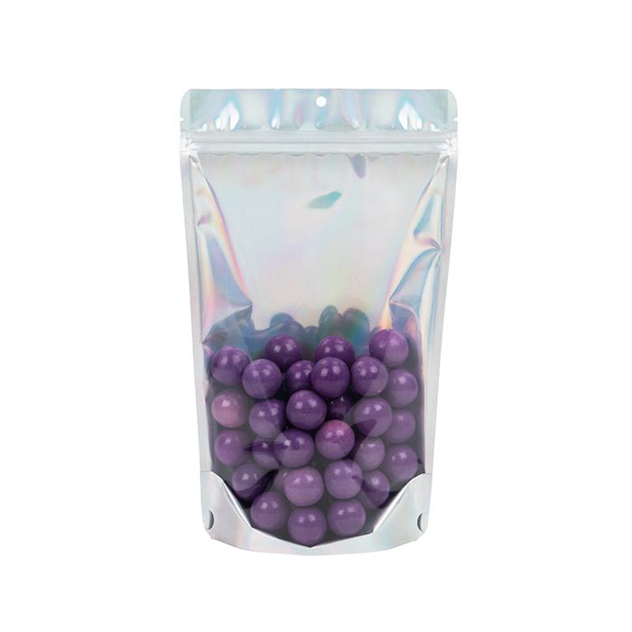 Stand Up Pouches Transparent/Iridescent/Holographic 17,1x8,9x28,6cm With Hanghole (25 Pieces) [ZBGH4C]