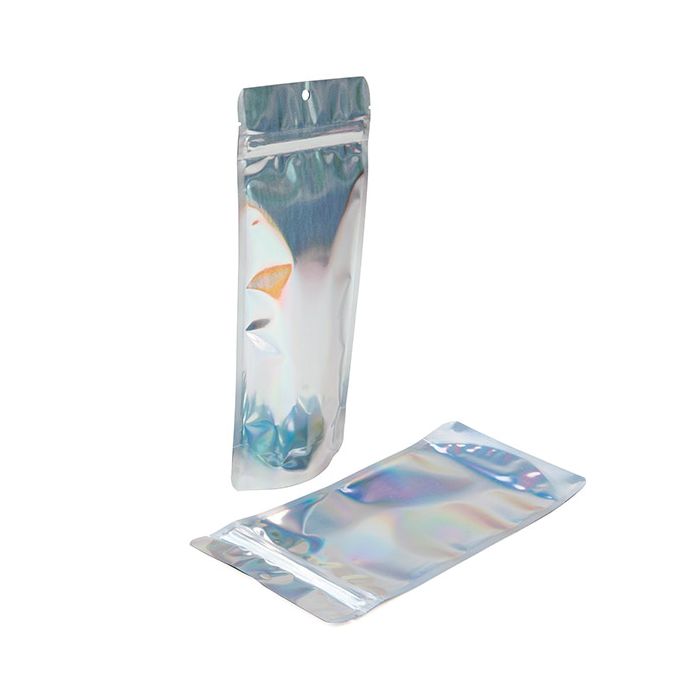 Stand Up Pouch Holographic 10.8x6x23.8 cm With Round Hanghole (25 pieces) [ZBGH1N]