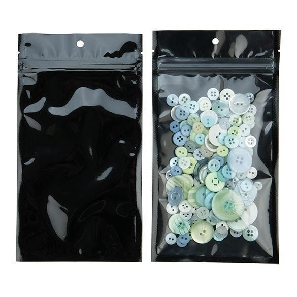 Grip Seal Bags Transparent/Black 10.2x16.5cm (100 pieces) [HZB5CB]