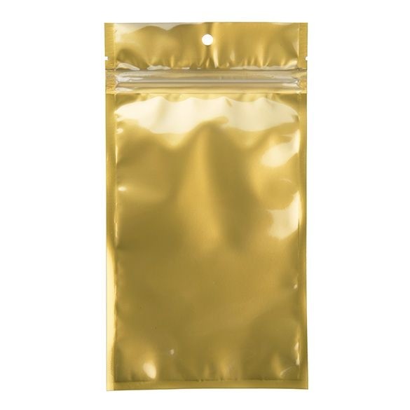 Grip Seal Bags Transparent/Gold 10.2x16.5cm (100 pieces) [HZB5CG]