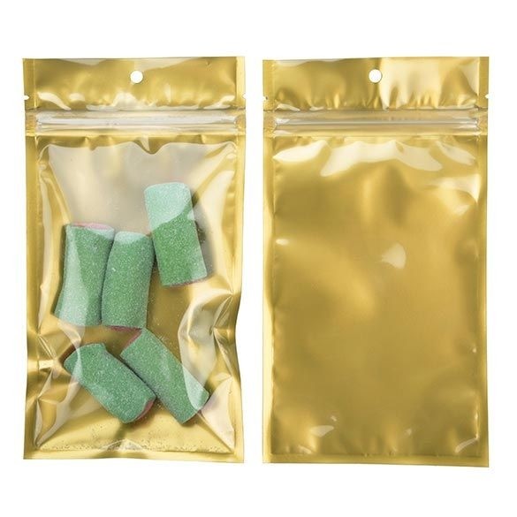 Grip Seal Bags Transparent/Gold 10.2x16.5cm (100 pieces) [HZB5CG]