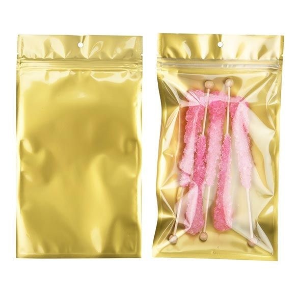 Grip Seal Bags Transparent/Gold 12.7x20.8cm (100 pieces) [HZB6CG]