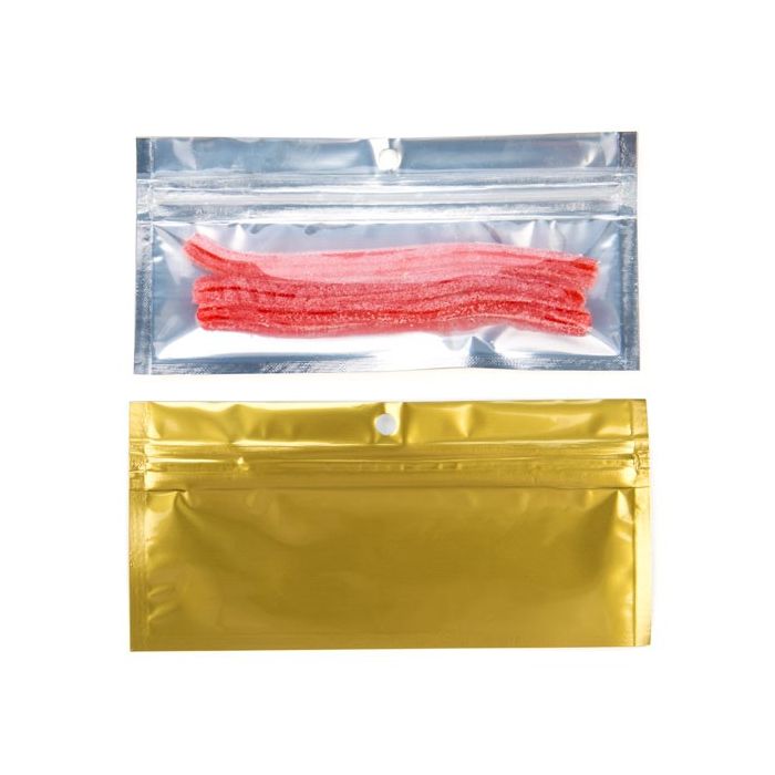 Grip Seal Bags Transparent/Gold 14x4.5cm (100 pieces) [HZBB8CG]