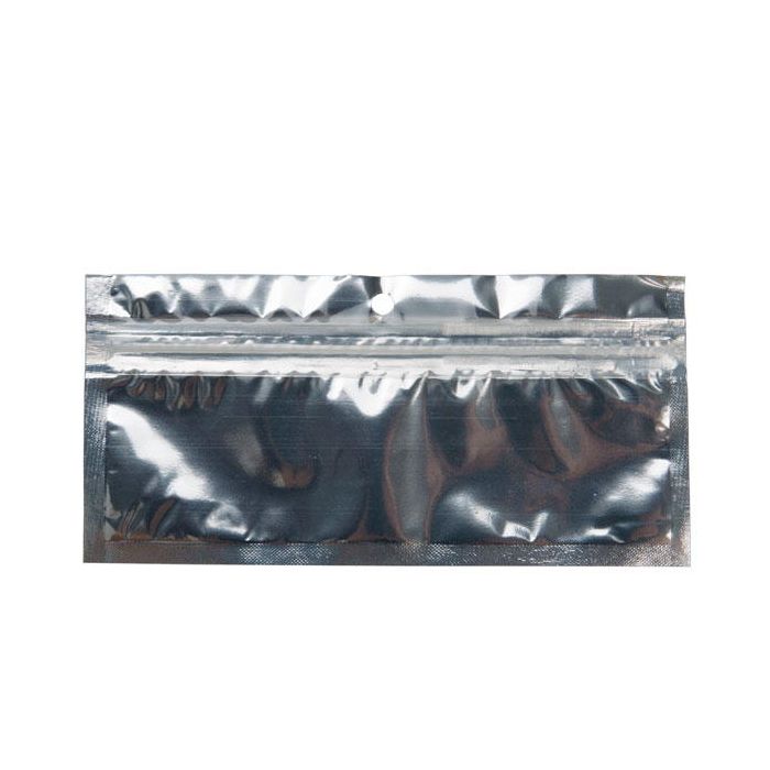 Grip Seal Bags Transparent/Silver 14x4.5cm Metallised (100 pieces) [HZBB8S]