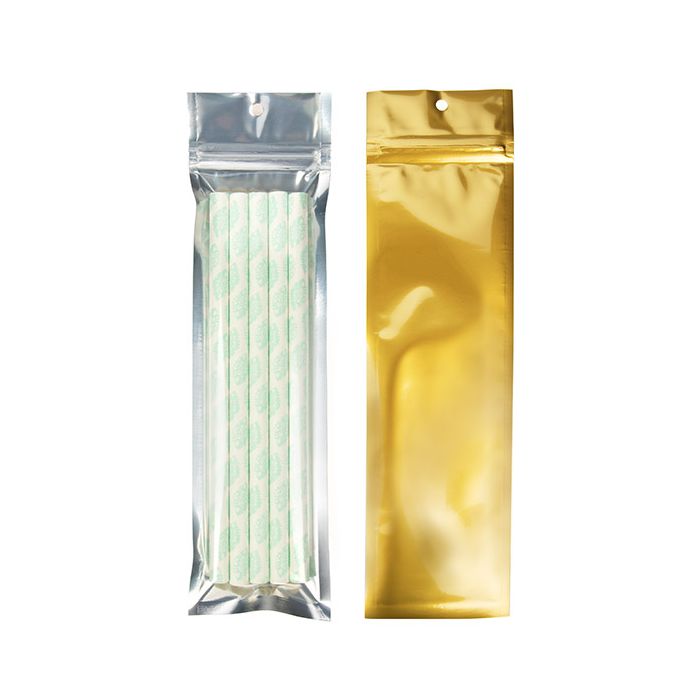Grip Seal Bags Transparent/Gold 6,4x22,9 cm (100 pieces) [HZBB1CG]