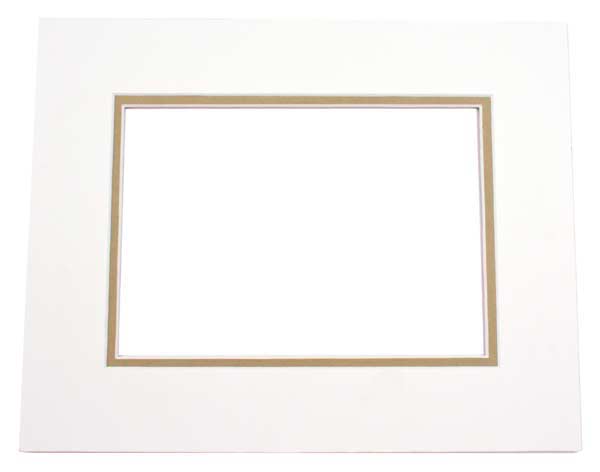 Mount Board Double thick Ivory/Olive Green 45.7x61cm with 32.1x47.3cm Window