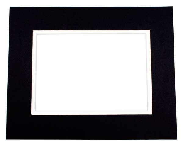 Mount Board Double thick Black/White 27.9x35.6cm with 20.6x27cm Window