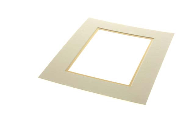 Mount Board Double thick Ivory/Gold 27.9x35.6cm with 19.4x24.5cm Window (10 pieces) [MD20023]