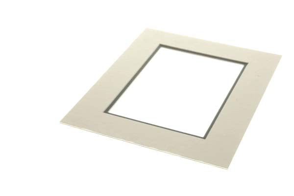 Mount Board Double thick Ivory/dark Green 27.9x35.6cm with 19.4x24.5cm Window (10 pieces) [MD20035]