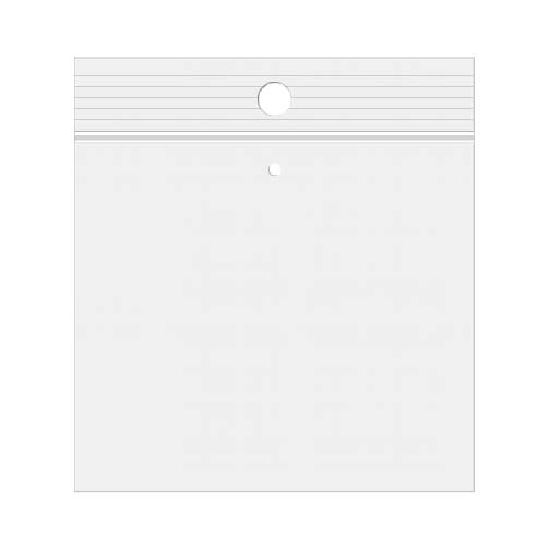 Grip Seal Bags with Hang and Vent-hole 12.5x12.5cm Crystal Clear PP 50 micron
