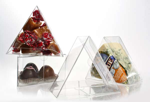 Plastic Gift Boxes Triangular 10.2x5.1x8.9cm Crystal Clear