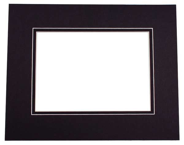 Mount Board Double thick Black/Black 27.9x35.6cm with 20.6x27cm Window (10 pieces) [MD20137]