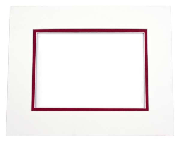 Mount Board Double thick Ivory/Terracotta 20.3x25.4cm with 11.8x16.8cm Window (10 pieces) [MD20042]