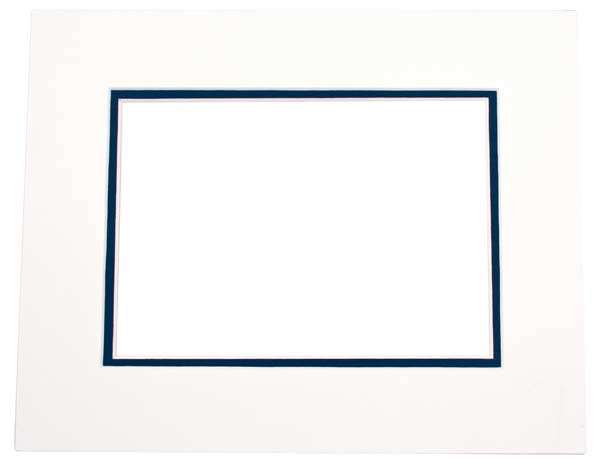 Mount Board Double thick Ivory/dark Blue 27.9x35.6cm with 20.6x27cm Window (10 pieces) [MD20079]