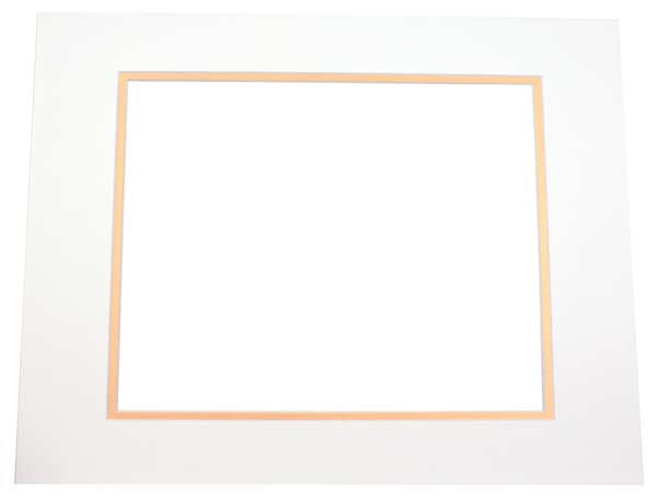 Mount Board Double thick Ivory/Gold 27.9x35.6cm with 19.4x24.5cm Window (10 pieces) [MD20023]