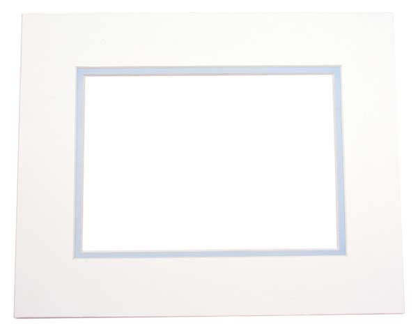 Mount Board Double thick Ivory/light Blue 40.6x50.8cm with 27x34.6cm Window (10 pieces) [MD20030]