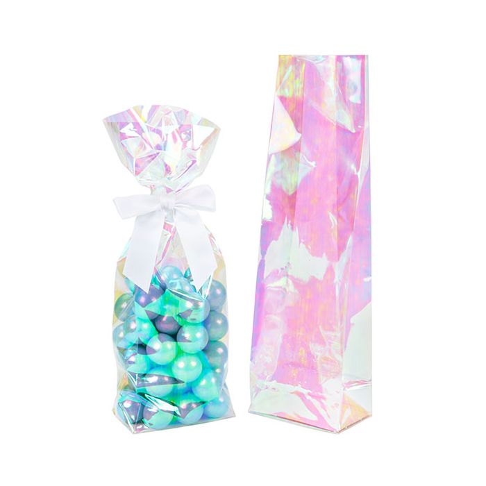 Iridescent Flat Bottom Gusset w/ Paper Insert 9x5,5x30,5 cm (50 Pieces) [HFGPB16]