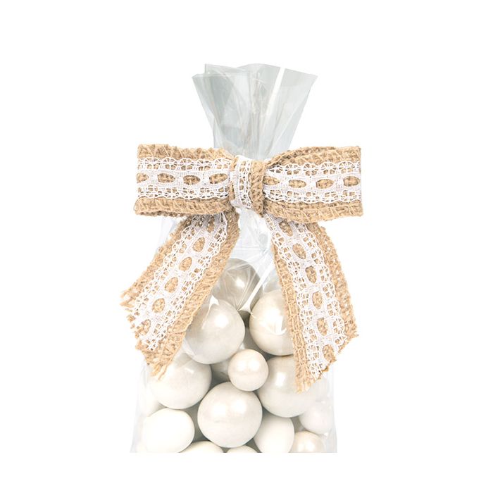 Bows Pre-tied Jute 8,9 cm (25 pieces) [JBOWL]